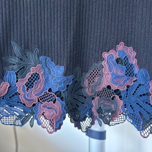 3.1 Phillip Lim Knit Black and Brown Dress with Embroidered Bottom Size US Small - Picture 3 of 6